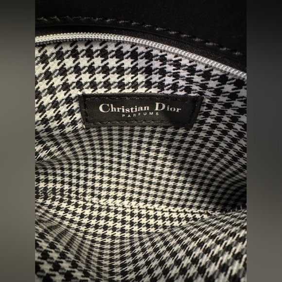 Christian DIOR beauty CD chain bag scarf clutch purse shoulder black leather - Picture 8 of 8